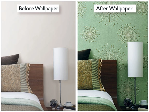 Wallpaper in a dining room installed by Prime Wallpaper in Virginia-Highland, Atlanta